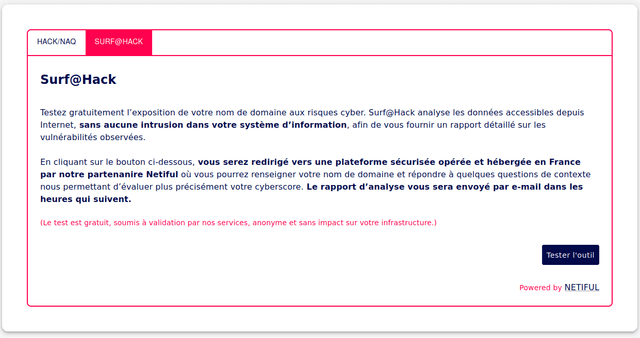 Nouvel outil : Surf@hack Nouvel outil : Surf@hack